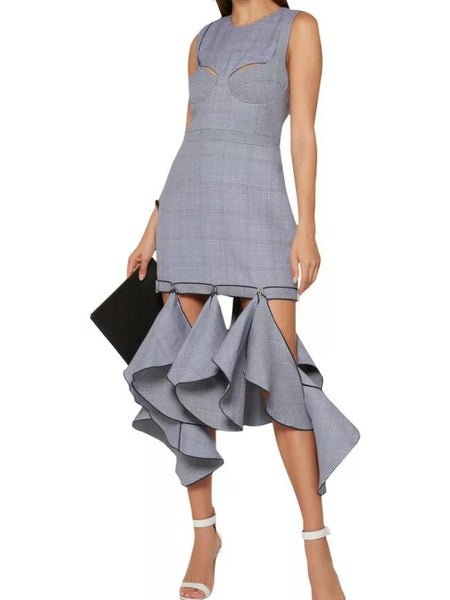 Dion Lee houndstooth deconstructed Lingerie Dress (For Hire)