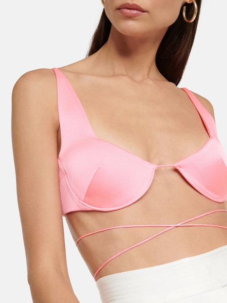 Alex Perry Pierce Satin Bralette Pink