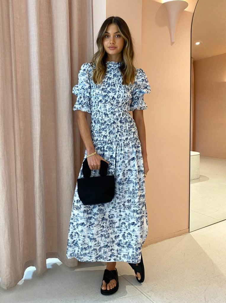 SIR The Label Dimitri Puff Sleeve Midi Dress (For Hire)