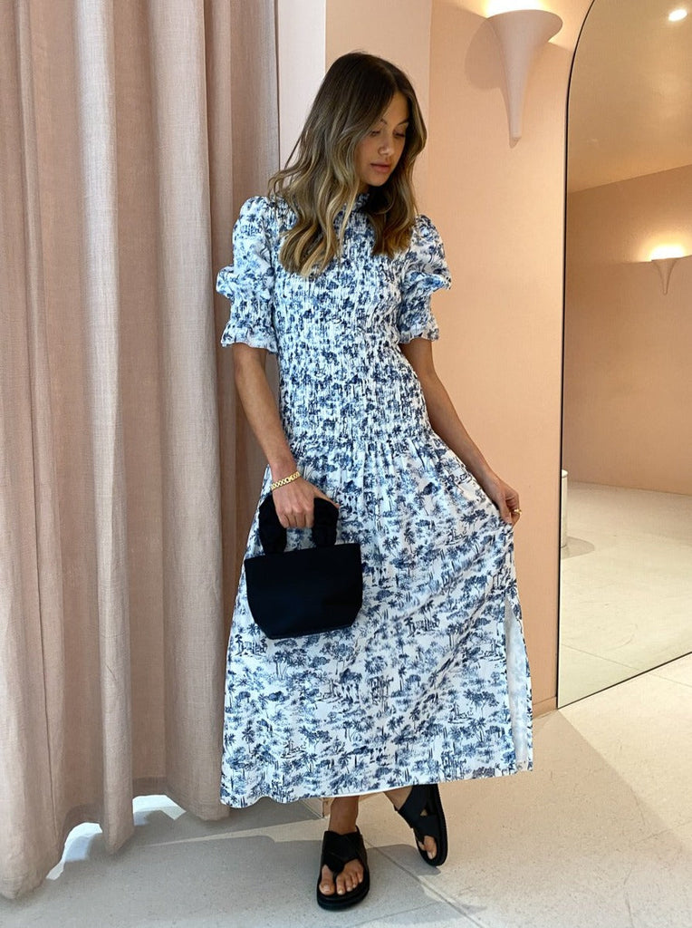 SIR The Label Dimitri Puff Sleeve Midi Dress (For Hire)