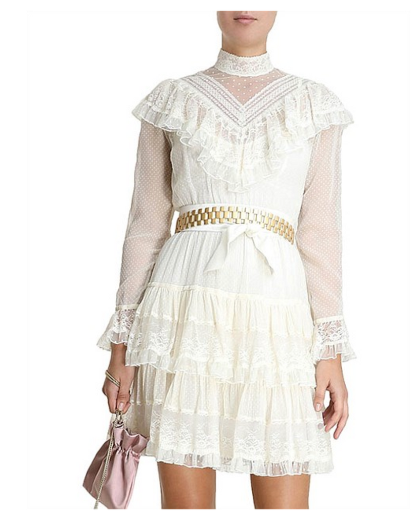 Zimmermann Glassy Frilled Lace Mini Dress (For Hire)