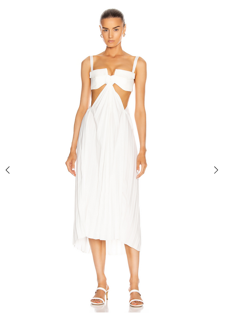 Dion Lee Cotton Bonded Pocket Bra Dress White (For Hire)
