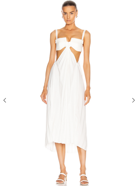 Dion Lee Cotton Bonded Pocket Bra Dress White (For Hire)