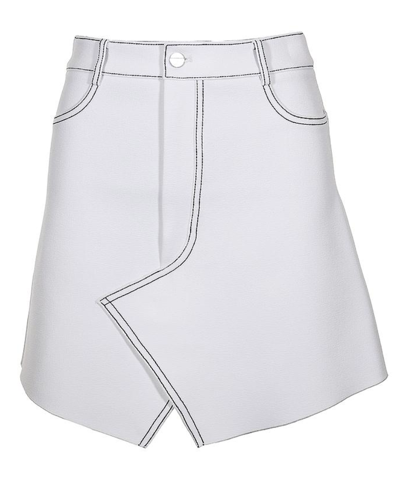 Dion Lee Shadow Stitch Mini Skirt Ivory