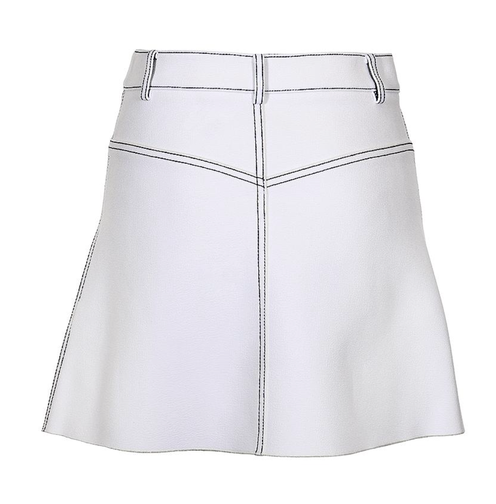 Dion Lee Shadow Stitch Mini Skirt Ivory