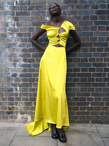 Sid Neigum Inverse Tension Gown Lime (For Hire)
