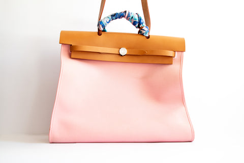 Hermes Herbag Zip PM Rose Sakura Pink