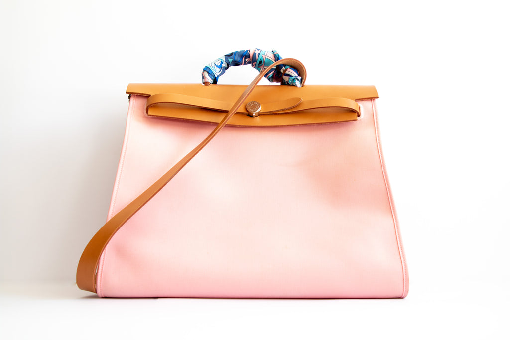 Hermes Herbag Zip PM Rose Sakura Pink