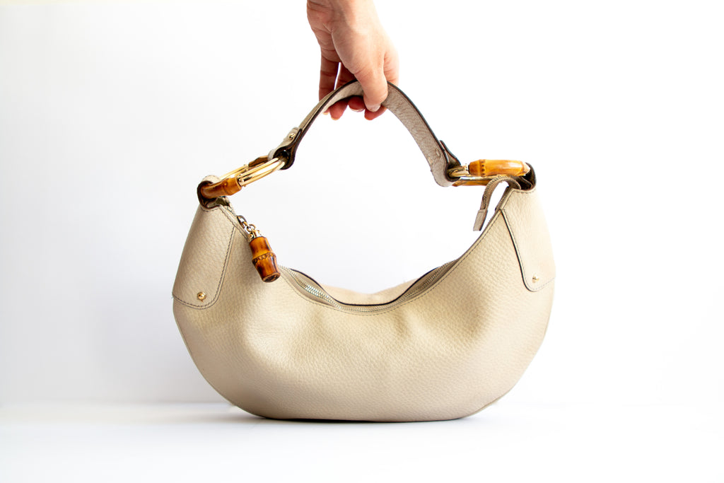 Gucci Bamboo Leather Handbag Nude