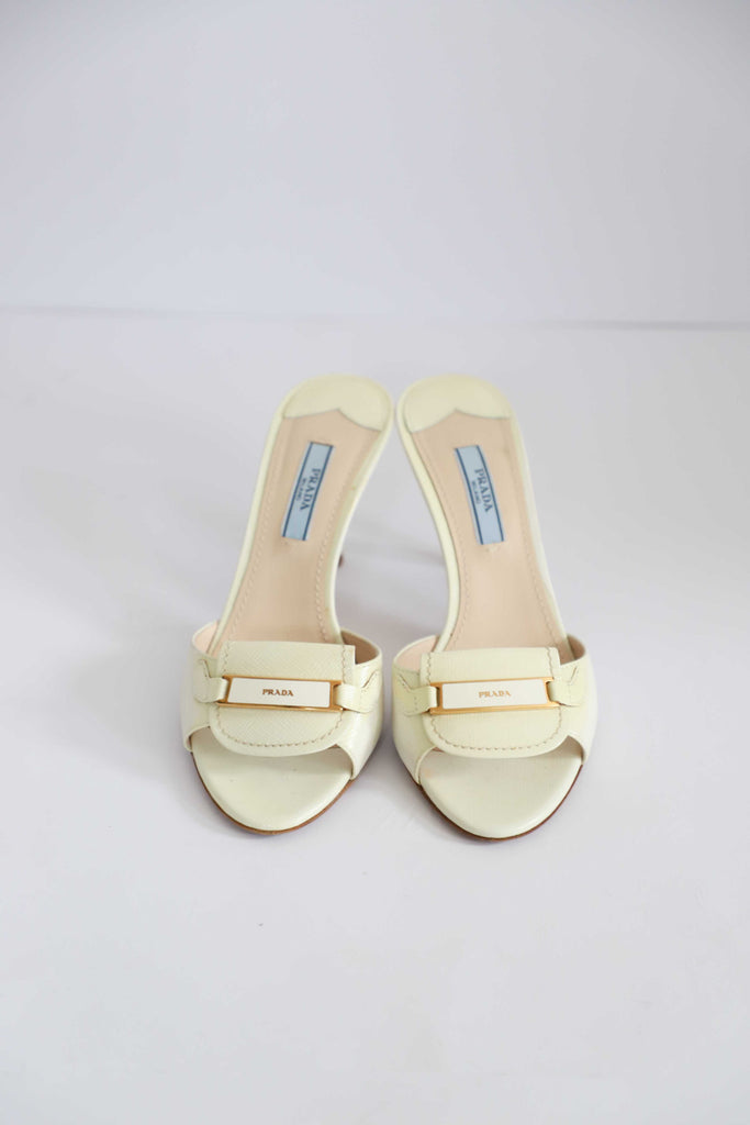 Prada Ecru Slides