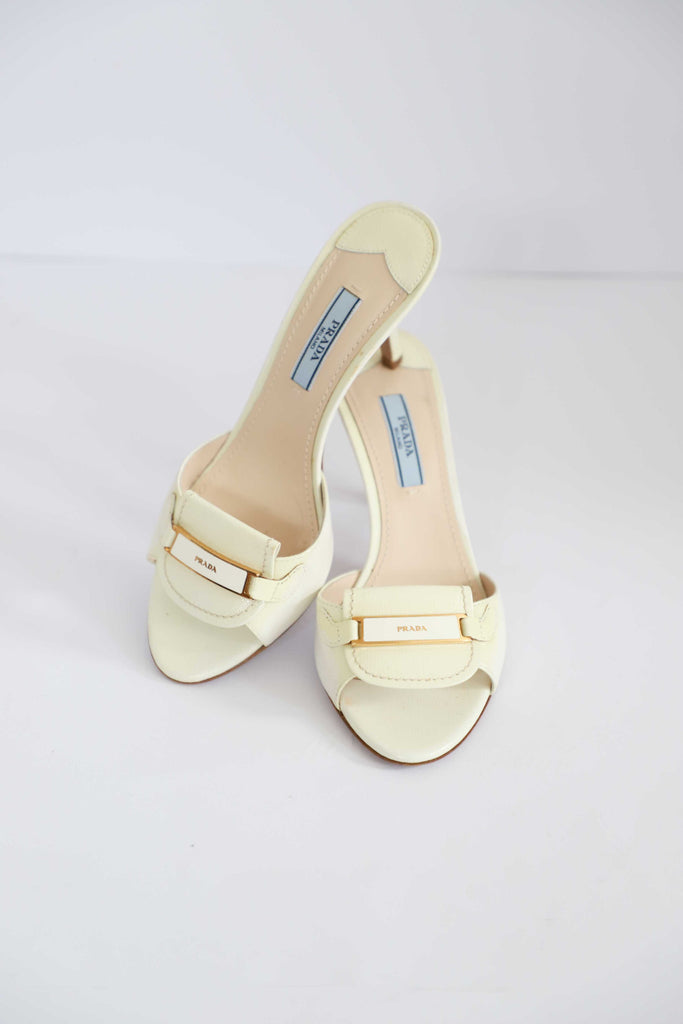 Prada Ecru Slides