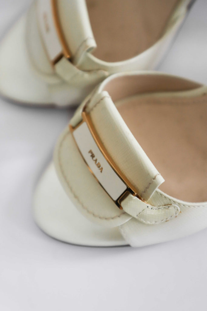 Prada Ecru Slides