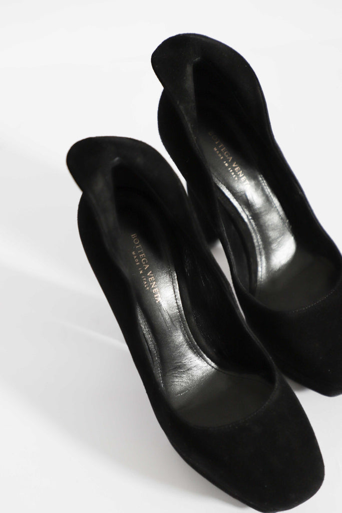 Bottega Veneta Black Suede Heels