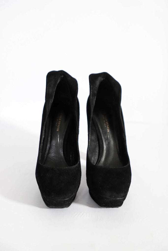 Bottega Veneta Black Suede Heels