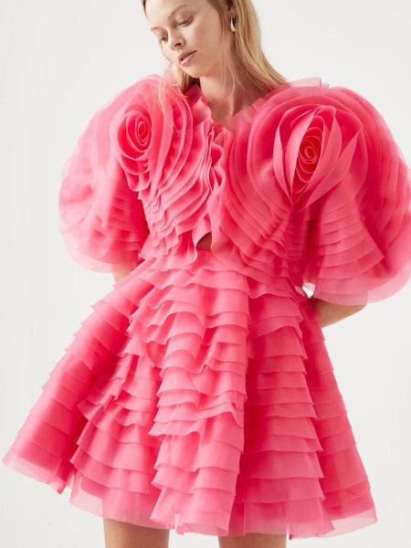 AJE Amour Mini Dress Berry Pink (For Hire)