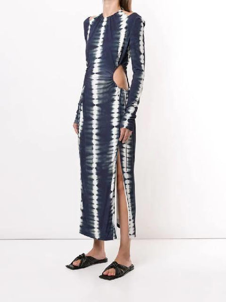 Dion Lee Shibori Cut Out Tie Dye Gather Dress (For Hire) EKOLUV Dion Lee Shibori Cut Out Tie Dye Gather Dress (For Hire) EKOLUV
