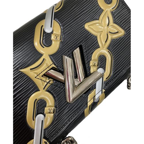 Limited Edition Louis Vuitton Epi Twist Black Gold Silver Chain Bag