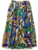 Vintage Carla Silk Printed Skirt