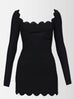Saint Laurent Scalloped  Wool Sable Dress (For Hire)