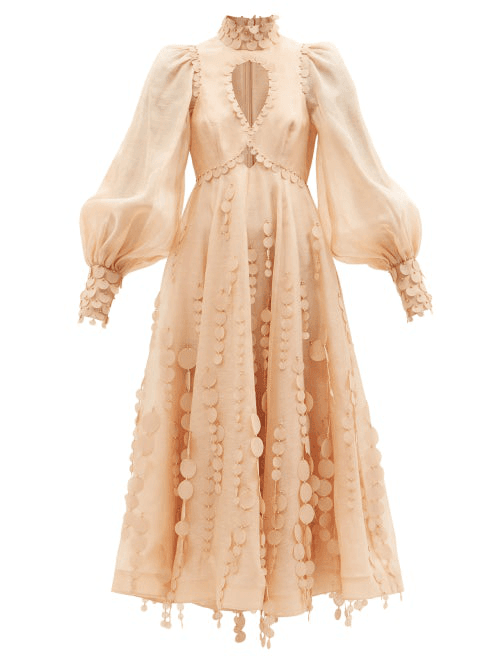 Zimmermann Tempo Linen And Silk Midi Dress (For Hire)