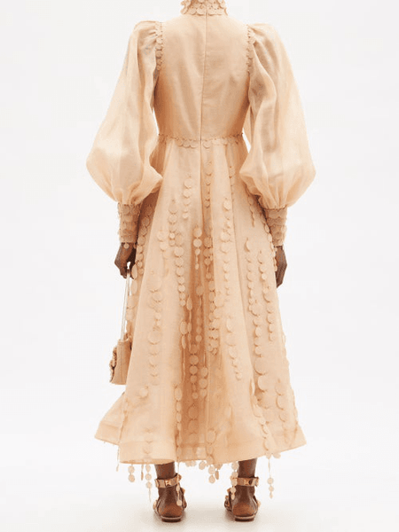 Zimmermann Tempo Linen And Silk Midi Dress (For Hire)