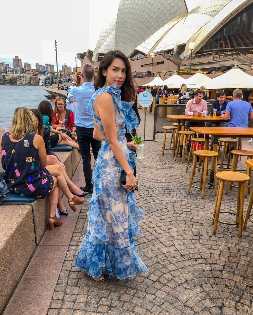 Alice Mccall Oh My Goodness Dress Ocean Blue Floral (For Hire)