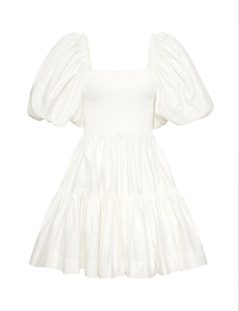 AJE Casa Puff Sleeve Mini Knit Dress (For Hire)