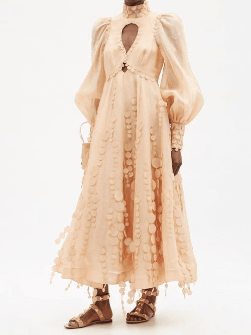 Zimmermann Tempo Linen And Silk Midi Dress (For Hire)