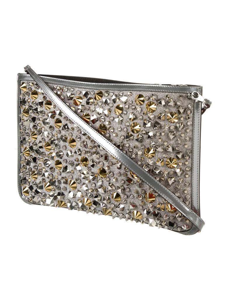 Louboutin Patent Leather Studded Shoulder Bag