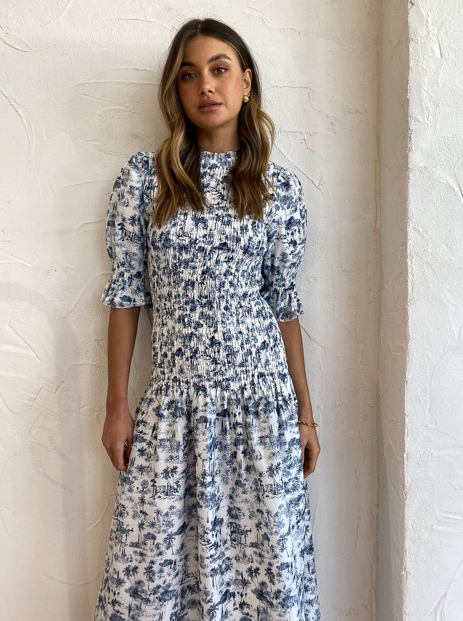 SIR The Label Dimitri Puff Sleeve Midi Dress (For Hire)