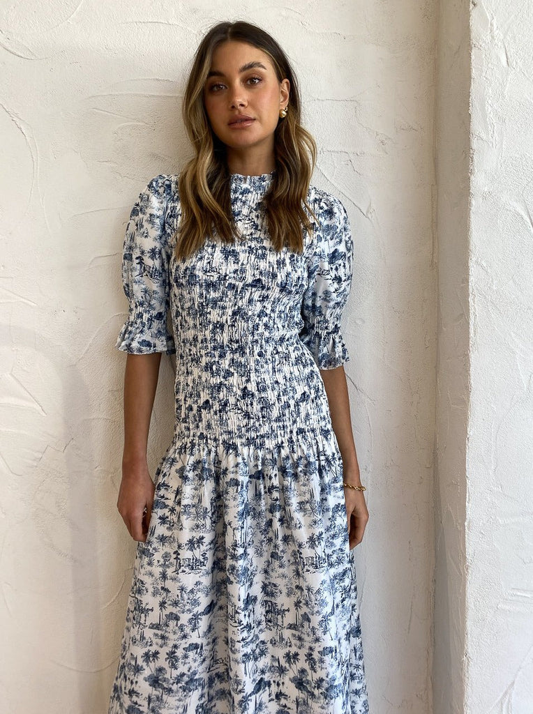 SIR The Label Dimitri Puff Sleeve Midi Dress (For Hire)