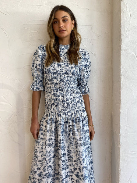 SIR The Label Dimitri Puff Sleeve Midi Dress (For Hire)