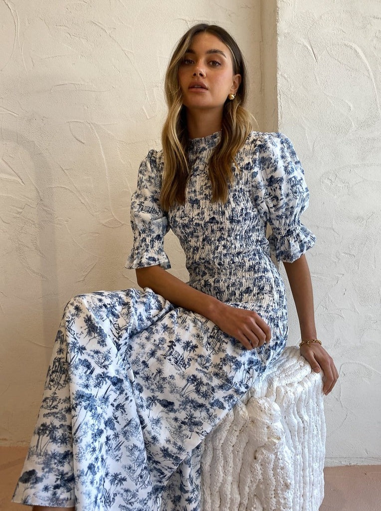 SIR The Label Dimitri Puff Sleeve Midi Dress (For Hire)