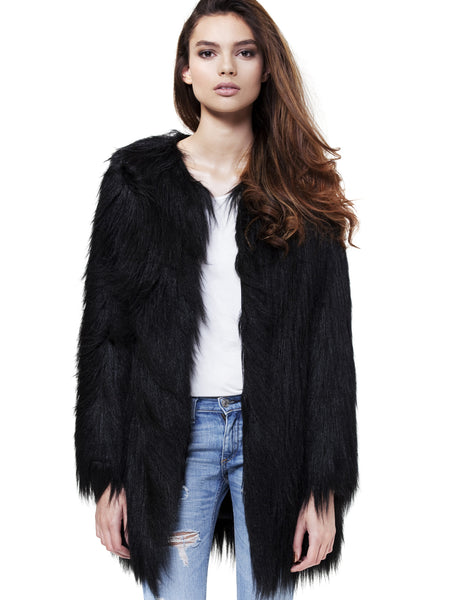 Unreal Fur Black Wanderlust Coat