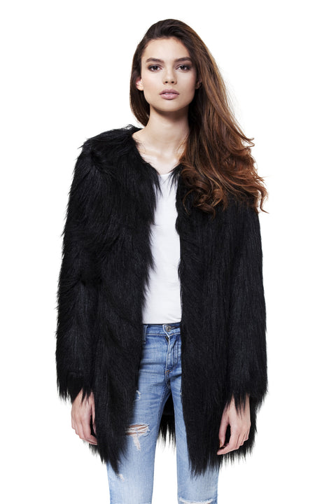 Unreal Fur Black Wanderlust Coat