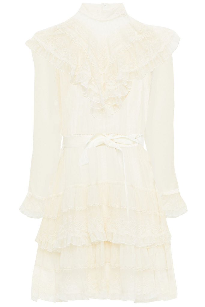 Zimmermann Glassy Frilled Lace Mini Dress (For Hire)