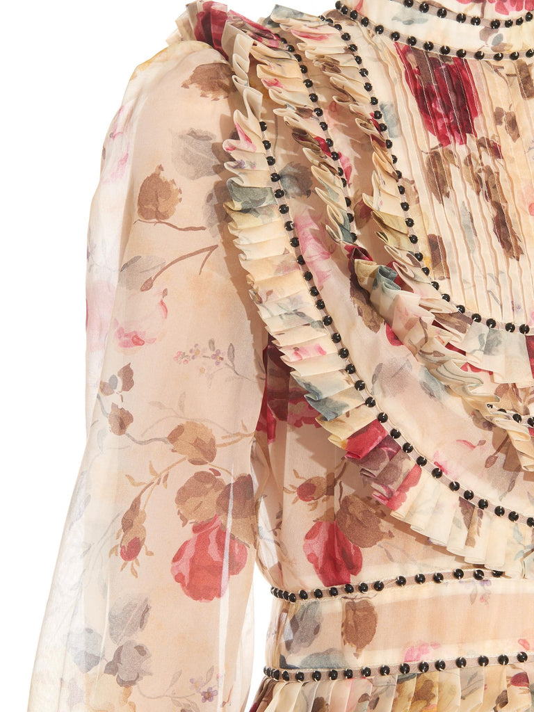 Zimmermann Mischief Floral Pleated Tuck Dress (For Hire)