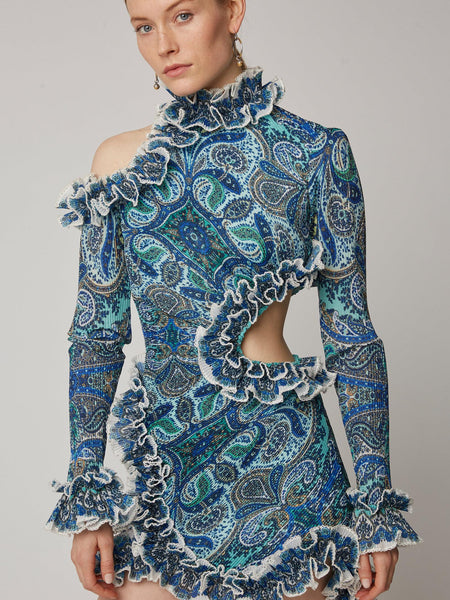 Zimmermann Moncur Asymmetric Mini Dress (For Hire)