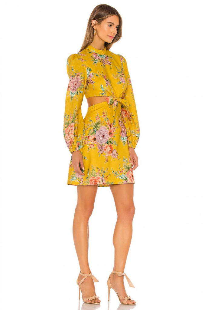 Zimmermann Zinnia Bow Cut Out Short Dress (For Hire)