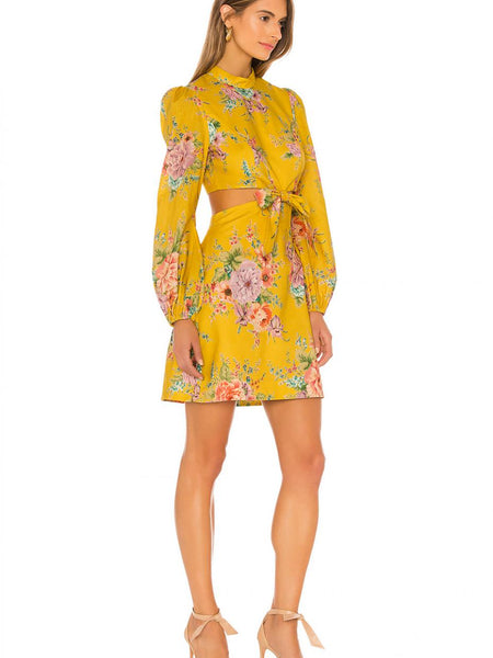 Zimmermann Zinnia Bow Cut Out Short Dress (For Hire)