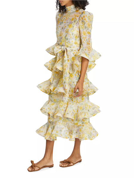 Zimmermann Harmony Tiered Midi Dress (For Hire)