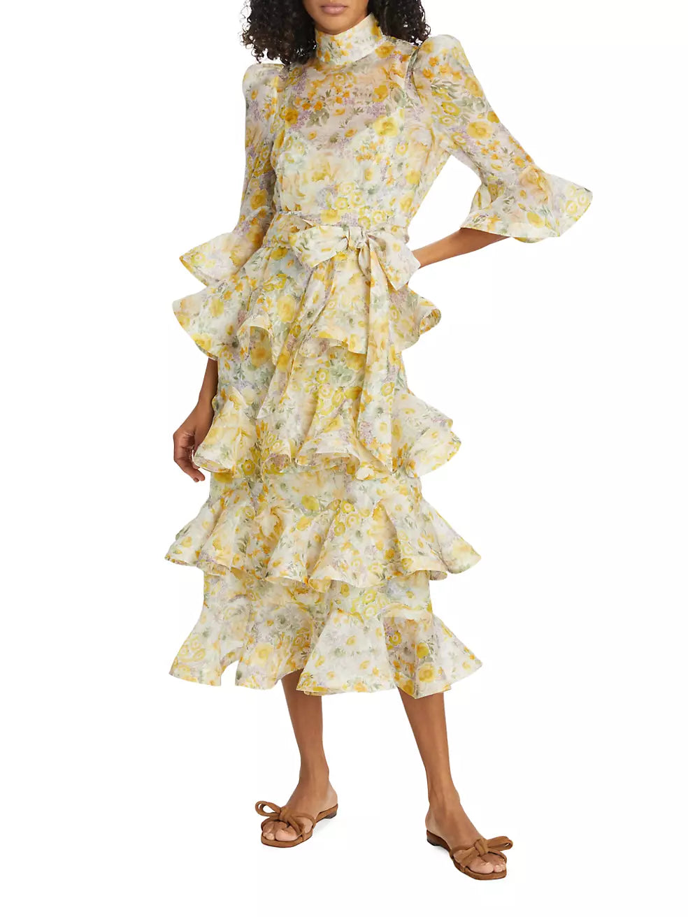 Zimmermann Harmony Tiered Midi Dress (For Hire) – EKOLUV Zimmermann Harmony Tiered Midi Dress (For Hire) – EKOLUV