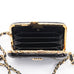 Chanel Black Glazed Goatskin Mini Box with Chain.