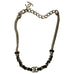 Chanel 21S Gold & Leather Chain Turn Lock Choker