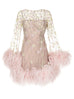 Rachel Gilbert Lennox Mini Dress Pink Nude (For Hire)
