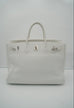Hermes Birkin 40 White Clemence Palladium Hardware Bag