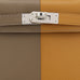 Hermes Mini Kelly II Casaque bag in Sesame and Etoupe Epsom leather with Blue Indigo interior and Palladium hardware