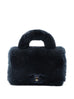 Chanel Paris Cosmopolite Metiers D' Art Navy Rabbit Fur Lambskin Top Handle Bag