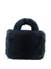 Chanel Paris Cosmopolite Metiers D' Art Navy Rabbit Fur Lambskin Top Handle Bag