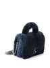 Chanel Paris Cosmopolite Metiers D' Art Navy Rabbit Fur Lambskin Top Handle Bag